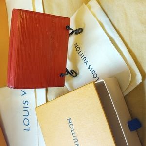 Louis Vuitton Red Epi Elise Wallet with unbranded Chain, LV box and dust bag!
